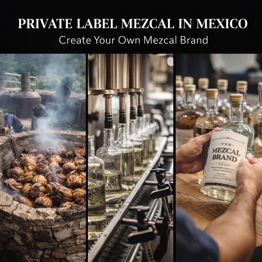 mezcal production process private label mexico agave distillation bottling